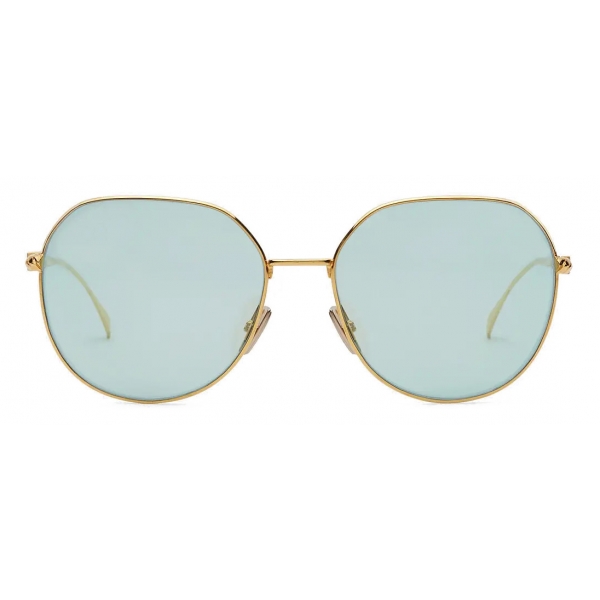 Fendi - Baguette - Occhiali da Sole Rotondi - Oro Verde - Occhiali da Sole - Fendi Eyewear