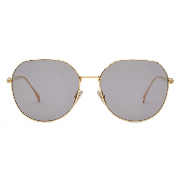 Fendi - Baguette - Round Sunglasses - Gold Green - Sunglasses - Fendi Eyewear