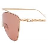 Fendi - Baguette - Cat-Eye Sunglasses - Rose Gold - Sunglasses - Fendi Eyewear