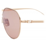 Fendi - Baguette - Round Sunglasses - Rose Gold - Sunglasses - Fendi Eyewear