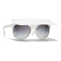 Chanel - Visor Sunglasses - White Gray - Chanel Eyewear