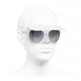 Chanel - Occhiali da Sole a Visiera - Bianco Grigio - Chanel Eyewear