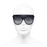 Chanel - Occhiali da Sole a Visiera - Blu Scuro Grigio - Chanel Eyewear