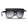 Chanel - Occhiali da Sole a Visiera - Nero Grigio - Chanel Eyewear