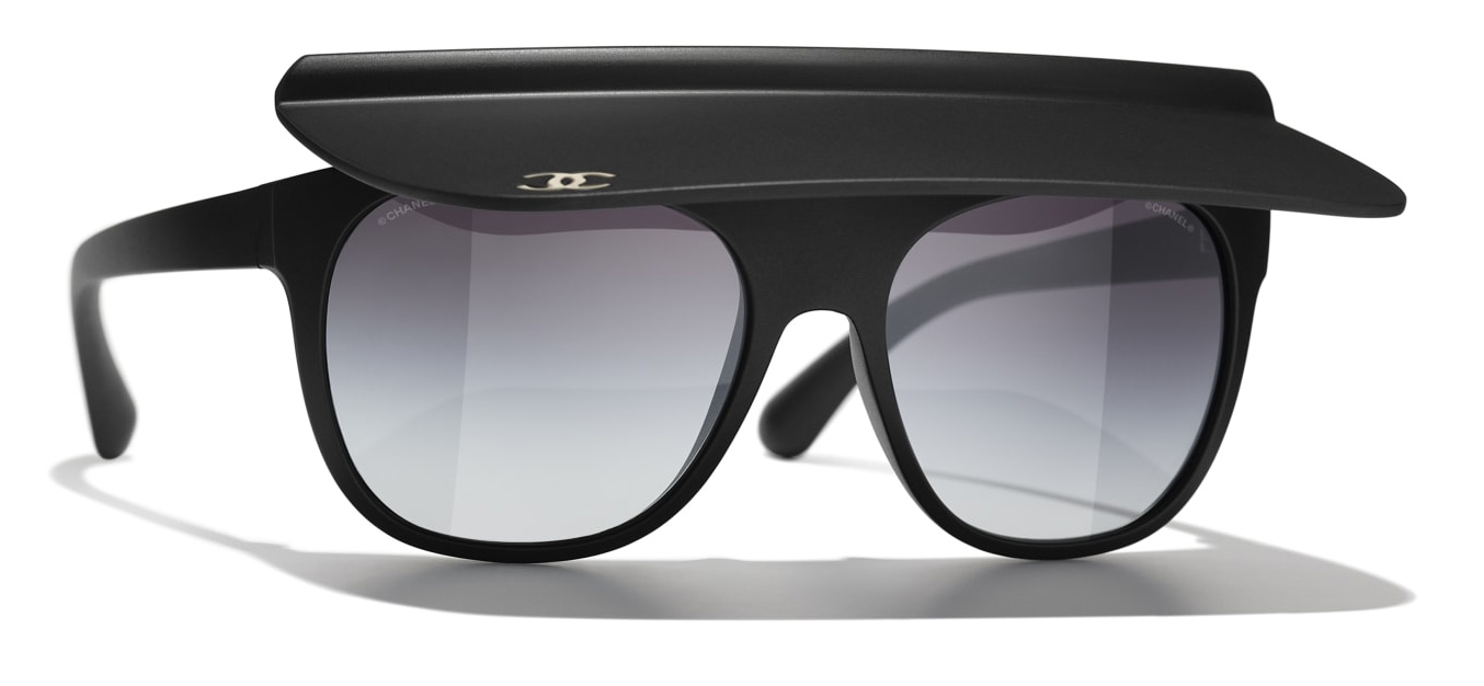Chanel - Visor Sunglasses - Black Gray - Chanel Eyewear - Avvenice