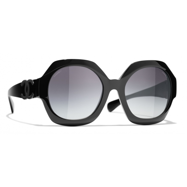 Chanel - Round Sunglasses - Black Gray - Chanel Eyewear