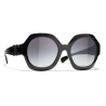 Chanel - Round Sunglasses - Black Gray - Chanel Eyewear