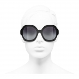 Chanel - Occhiali da Sole Rotondi - Nero Grigio - Chanel Eyewear