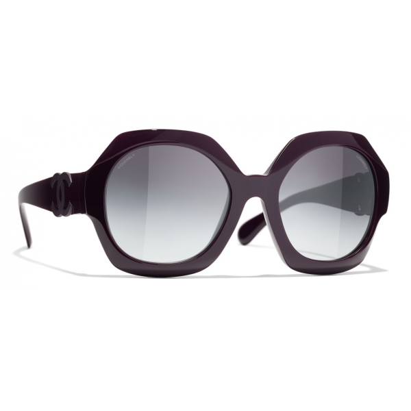 Chanel - Occhiali da Sole Rotondi - Bianco Grigio - Chanel Eyewear