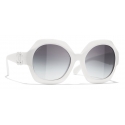 Chanel - Round Sunglasses - White Gray - Chanel Eyewear