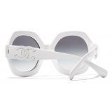 Chanel - Occhiali da Sole Rotondi - Bianco Grigio - Chanel Eyewear