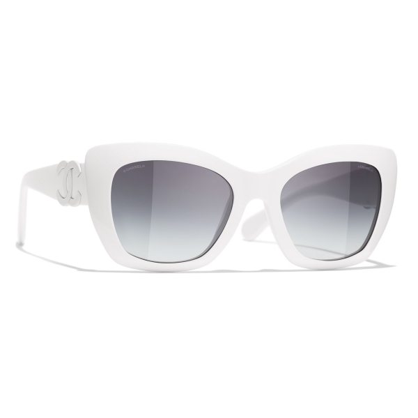 Chanel - Occhiali da Sole Cat-Eye - Bianco Grigio - Chanel Eyewear