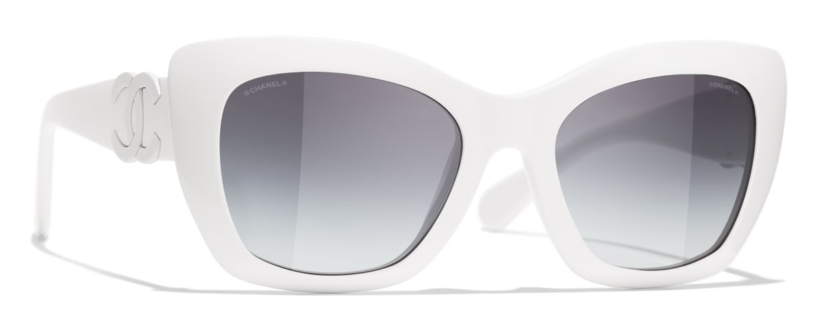 Chanel - Cat-Eye Sunglasses - White Gray - Chanel Eyewear - Avvenice