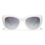 Chanel - Cat-Eye Sunglasses - White Gray - Chanel Eyewear