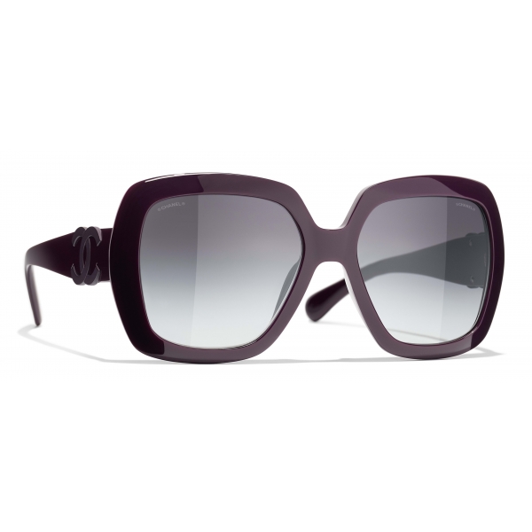 Chanel - Square Sunglasses - Purple Gray - Chanel Eyewear