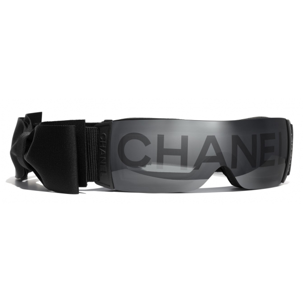 Chanel - Occhiali da Sole a Maschera - Nero Grigio - Chanel Eyewear