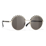 Chanel - Round Sunglasses - Gold Black Brown - Chanel Eyewear