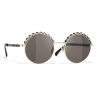 Chanel - Round Sunglasses - Gold Black Brown - Chanel Eyewear