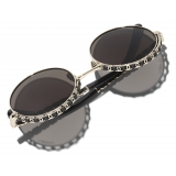 Chanel - Round Sunglasses - Gold Black Brown - Chanel Eyewear
