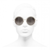 Chanel - Occhiali da Sole Rotondi - Oro Nero Marrone - Chanel Eyewear