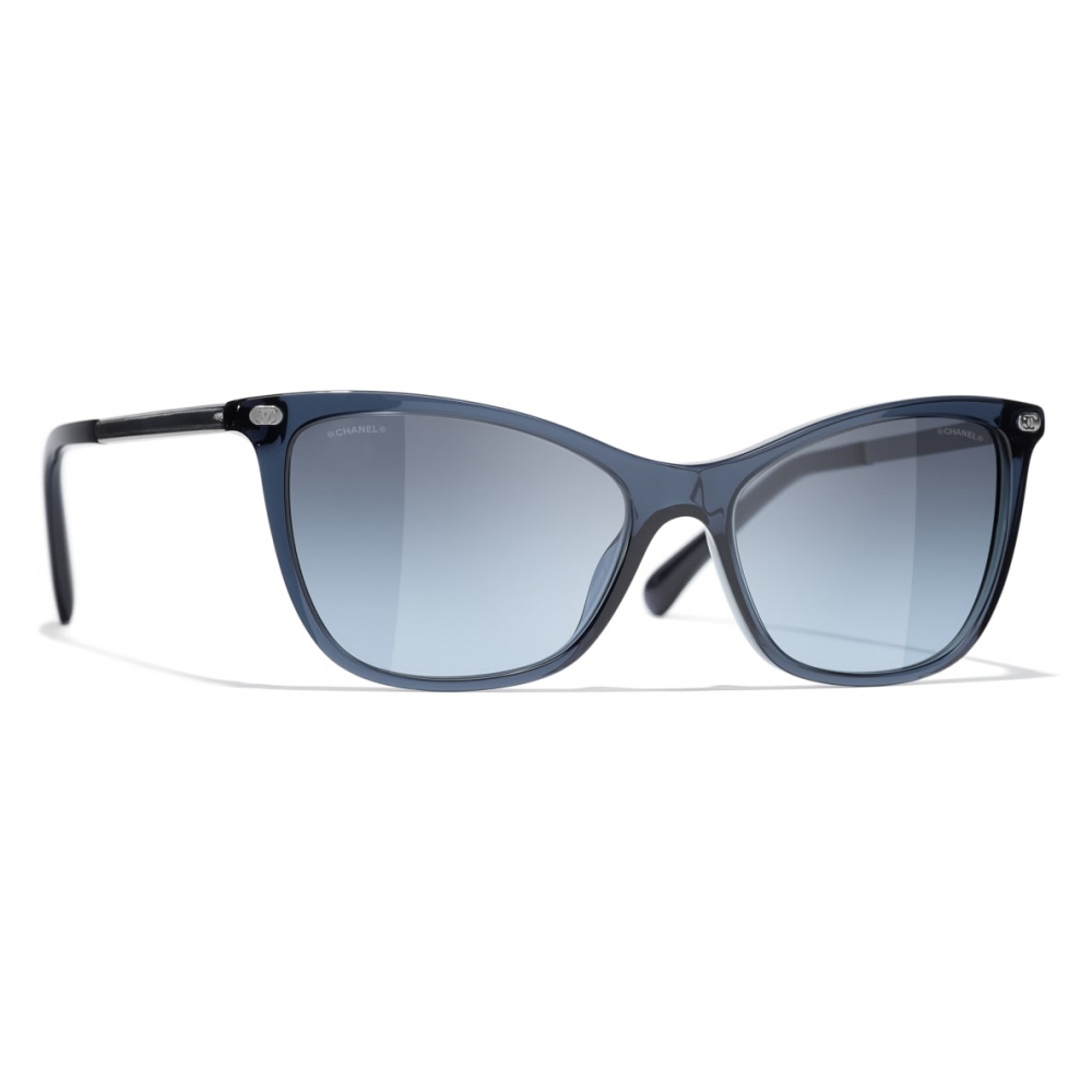 Chanel - Square Sunglasses - Black Blue Gray - Chanel Eyewear - Avvenice