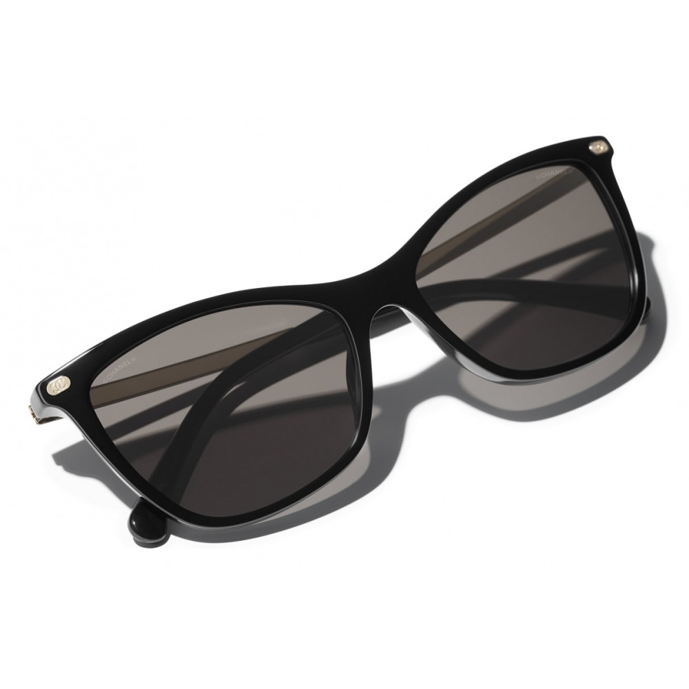 Chanel - Cat-Eye Sunglasses - Black Gold Brown - Chanel Eyewear