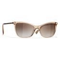 Chanel - Cat-Eye Sunglasses - Transparent Brown - Chanel Eyewear