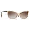 Chanel - Occhiali da Sole Cat-Eye - Marrone Trasparente - Chanel Eyewear