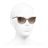 Chanel - Occhiali da Sole Cat-Eye - Marrone Trasparente - Chanel Eyewear