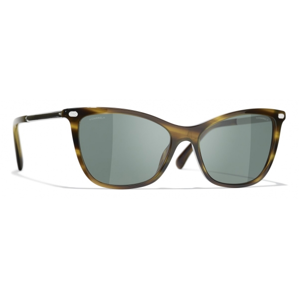 Chanel - Cat-Eye Sunglasses - Tortoise Green - Chanel Eyewear