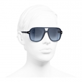 Chanel - Occhiali da Sole Pilota - Blu Scuro - Chanel Eyewear
