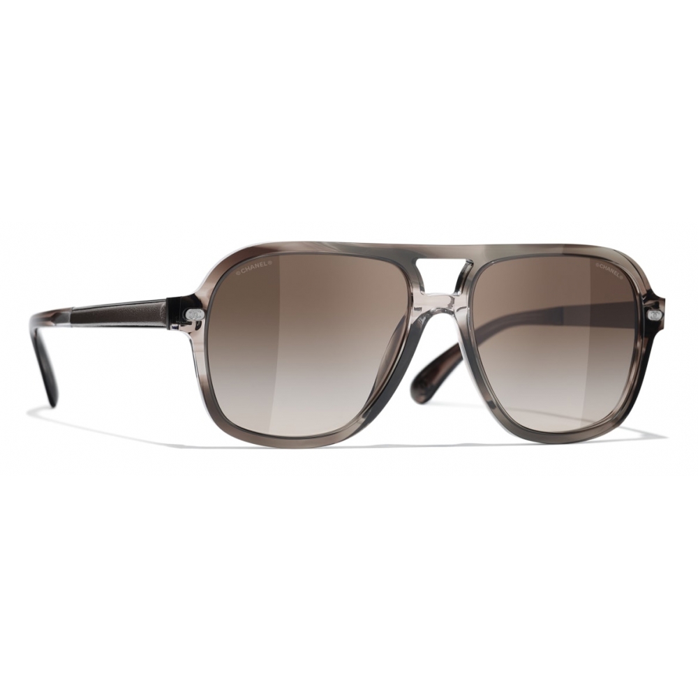 Chanel - Pilot Sunglasses - Dark Silver Orange - Chanel Eyewear - Avvenice
