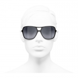 Chanel - Pilot Sunglasses - Black Gold Gray - Chanel Eyewear