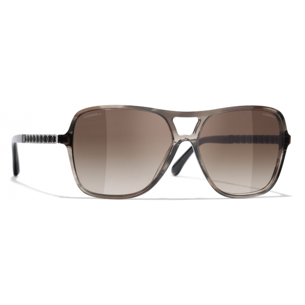 Chanel - Occhiali da Sole Pilota - Marrone Chiaro - Chanel Eyewear