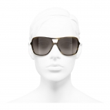 Chanel - Occhiali da Sole Pilota - Verde Tartaruga Marrone - Chanel Eyewear