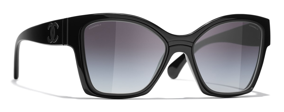 Chanel - Butterfly Sunglasses - Black Gold Gray Gradient - Chanel Eyewear -  Avvenice
