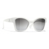 Chanel - Occhiali da Sole a Farfalla - Bianco Grigio - Chanel Eyewear