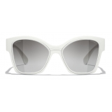 Chanel - Occhiali da Sole a Farfalla - Bianco Grigio - Chanel Eyewear