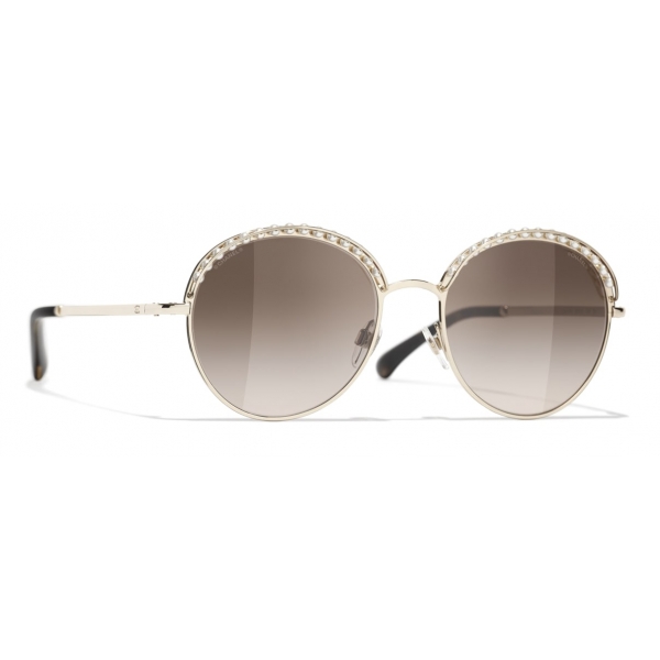 Chanel - Round Sunglasses - Gold Brown - Chanel Eyewear