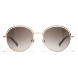 Chanel - Round Sunglasses - Gold Brown - Chanel Eyewear
