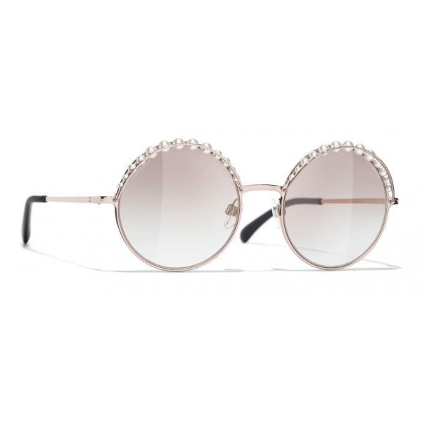 Chanel - Round Sunglasses - Pink Gold Beige - Chanel Eyewear