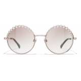 Chanel - Occhiali da Sole Rotondi - Rosa Dorato Beige - Chanel Eyewear