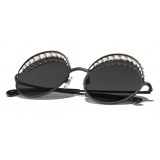 Chanel - Occhiali da Sole Rotondi - Marrone Grigio Scuro - Chanel Eyewear