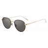 Cartier - Round - Black Composite and Smooth Golden-Finish Titanium Gray Lenses - C de Cartier- Sunglasses - Cartier Eyewear