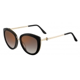 Cartier - Butterfly - Black Composite Graduated Gray Lenses with Golden Flash - Trinity Collection - Cartier Eyewear