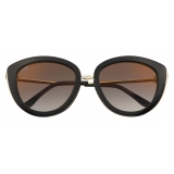 Cartier - Butterfly - Black Composite Graduated Gray Lenses with Golden Flash - Trinity Collection - Cartier Eyewear