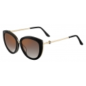 Cartier - Butterfly - Black Composite Graduated Gray Lenses with Golden Flash - Trinity Collection -Cartier Eyewear
