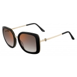 Cartier - Square - Black Composite Graduated Gray Lenses with Golden Flash - Trinity Collection -Cartier Eyewear