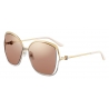 Cartier - Square - Smooth Golden-Finish and Platinum-Finish Metal Brown Lenses – Trinity-Cartier Eyewear