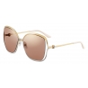 Cartier - Quadrati - Metallo Finitura Oro e Platino Lucida Lenti Marroni - Trinity Collection-Cartier Eyewear
